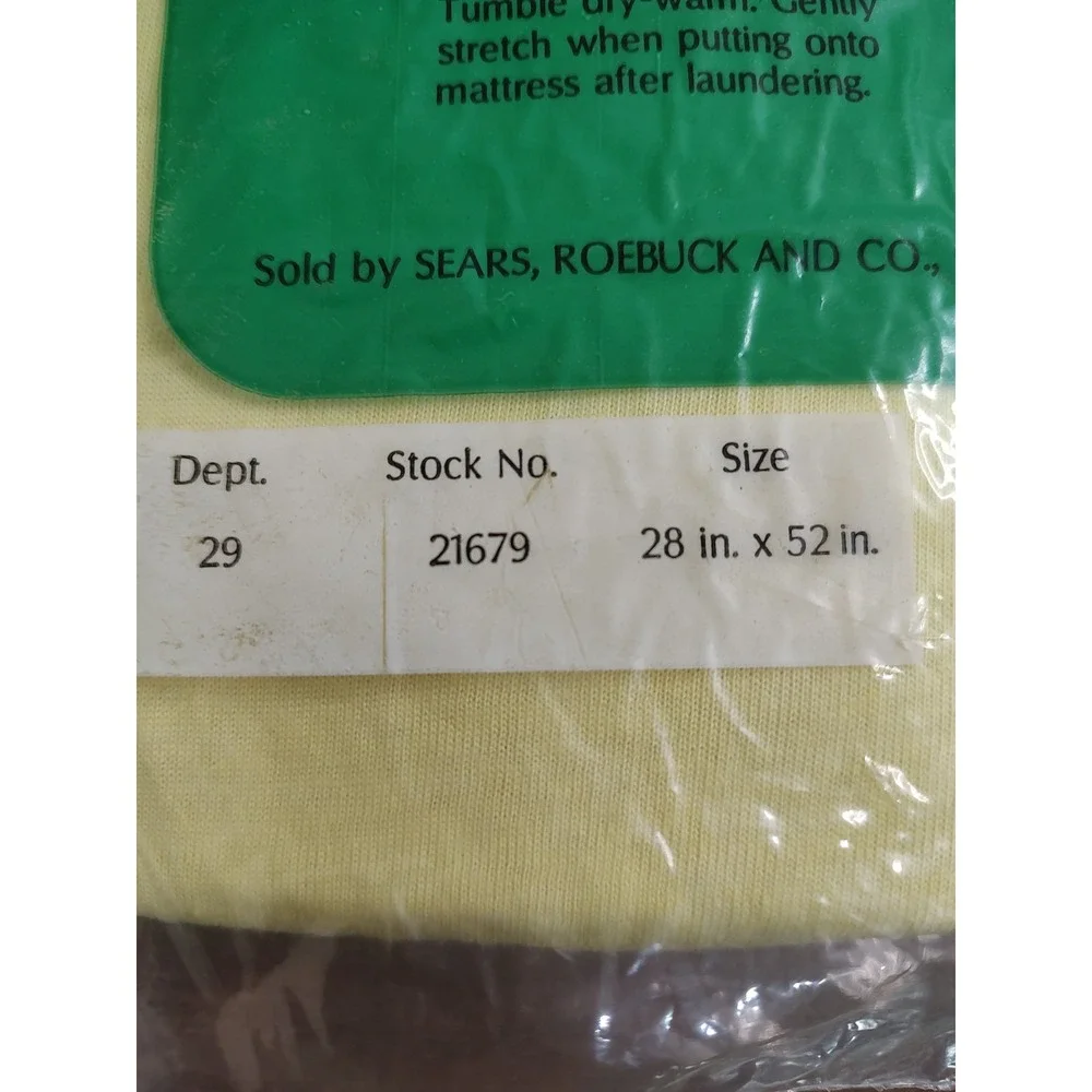 Vtg Sears & Roebuck Fitted Crib Sheet 28